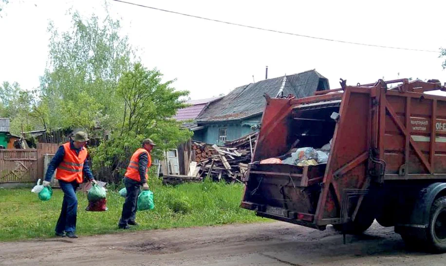 Вывоз мусора из частного дома в Мценске в октябре